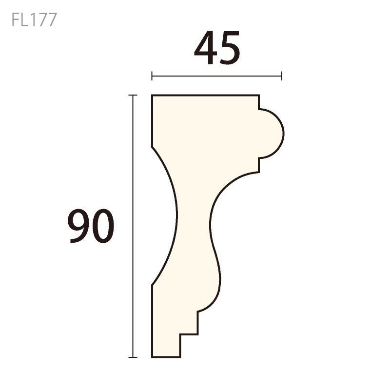 FL177：フレキサンメント ［90×45］ 2300mm（FPU） │ みはしプロ