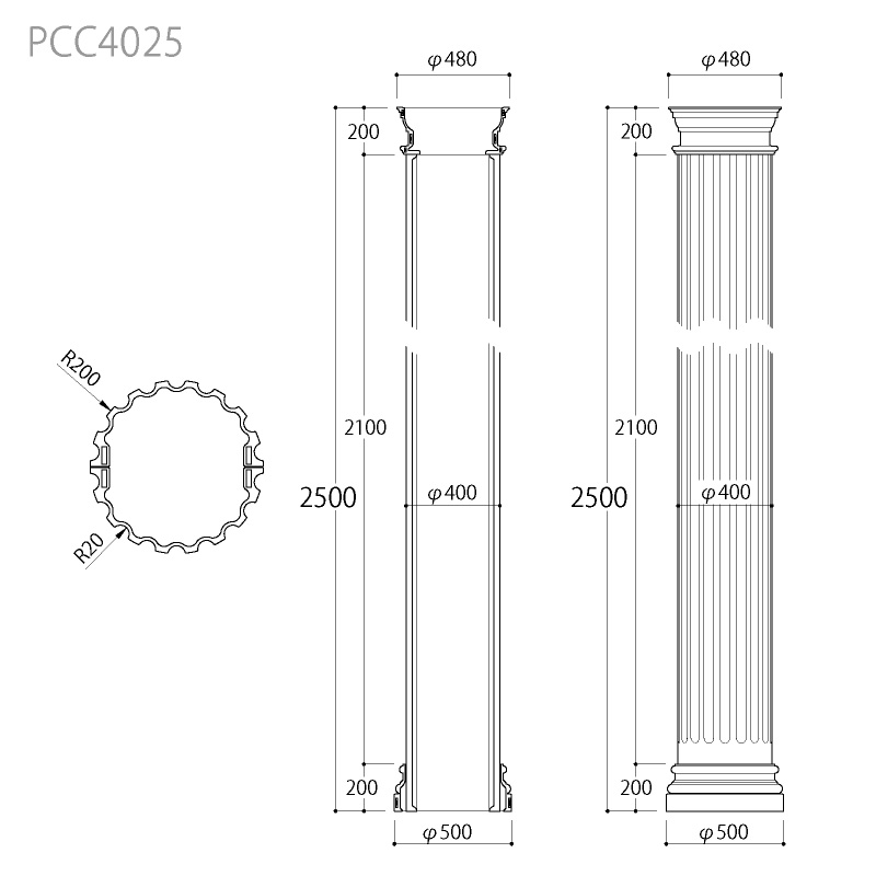 PCC4025ѥ顿 2500mmGRG Ӻ񡿥㡼в١