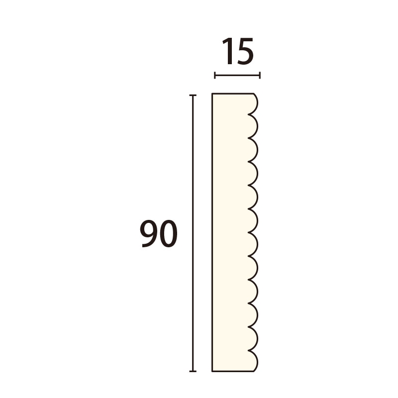AWM204AY：サンメントリブモール ［90×15］ 3650mm （アユース