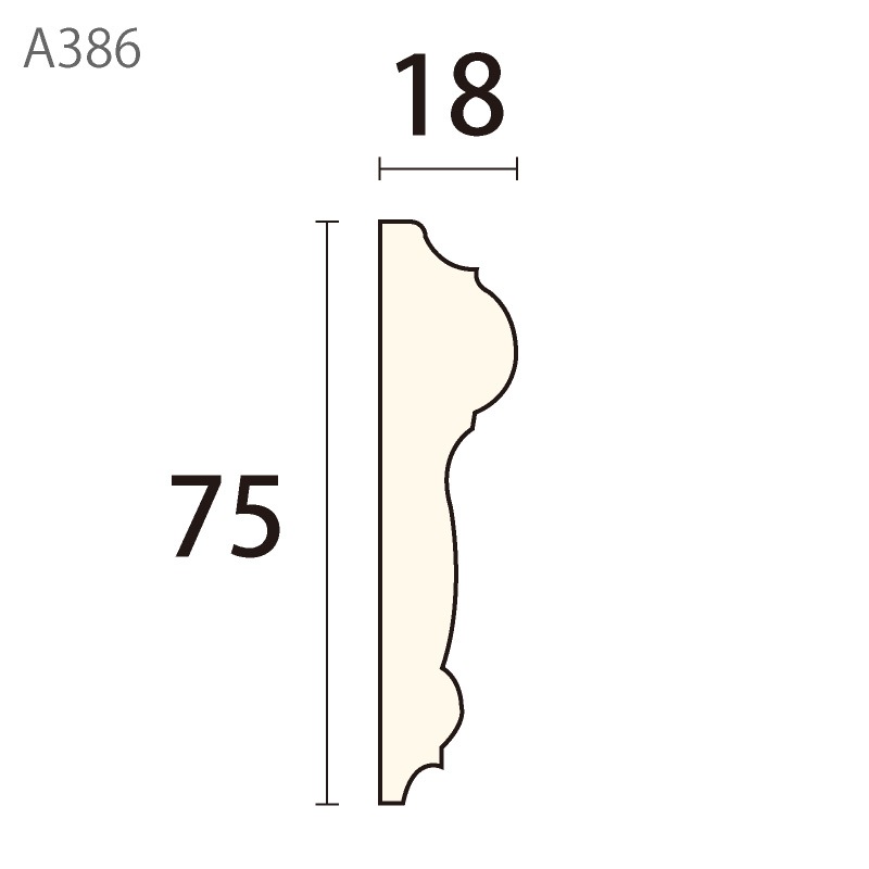 A386P：サンメント ［75×18］ 3650mm （アユース材） ※ペンキ塗用