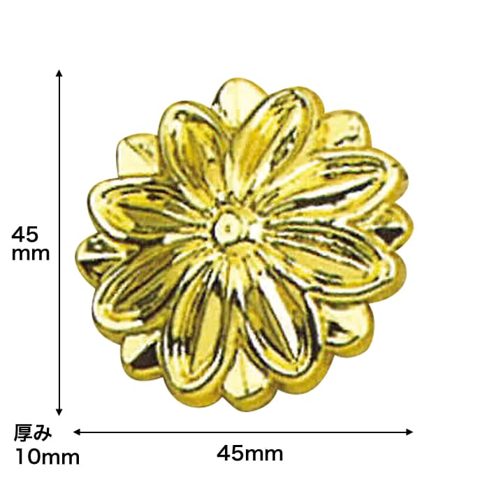 N437G｜プラスチック製オーナメント トロンゴールド φ45×10mm