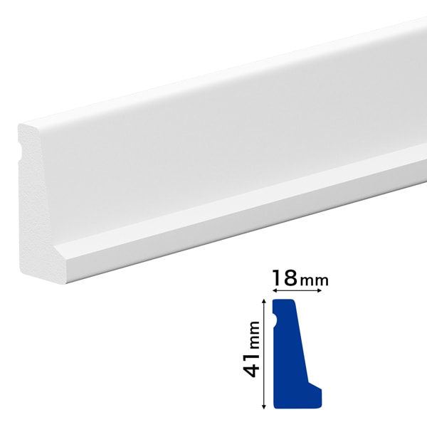 NPV116｜モールディングPVC製 巾木 サンメントPVC 41×18×3600mm ※在庫