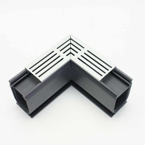 NUD060R｜PVC製排水溝 コーナー ウルトラドレイン 200×200×105mm