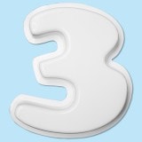 NFRNO3BIG｜数字オブジェ　FRP製　3　大　246×226×33mm|アルファベット・数字飾り