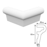 NEX011B｜内装・外装用不燃モールディング　出隅材　NEXモール　60×90×90mm|モールディング|NEXモール（内装用・外装用不燃材モールディング）