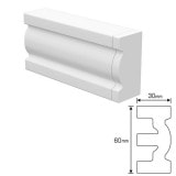 NEX012D｜内装・外装用不燃モールディング　エンド右　NEXモール　60×30×120mm|モールディング|NEXモール（内装用・外装用不燃材モールディング）