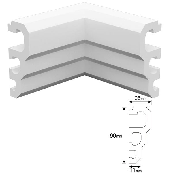 NEX030C｜内装・外装用不燃モールディング 入隅材 NEXモール 90×120