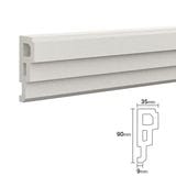 NEX031A｜内装・外装用不燃モールディング　直材　NEXモール　90×35×3000mm|モールディング|NEXモール（内装用・外装用不燃材モールディング）