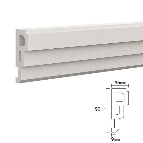 NEX031A｜内装・外装用不燃モールディング 直材 NEXモール 90×35