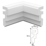 NEX031C｜内装・外装用不燃モールディング　入隅材　NEXモール　90×120×120mm|モールディング|NEXモール（内装用・外装用不燃材モールディング）