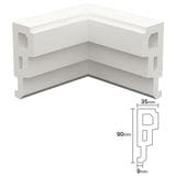 NEX031C｜内装・外装用不燃モールディング　入隅材　NEXモール　90×120×120mm|モールディング|NEXモール（内装用・外装用不燃材モールディング）