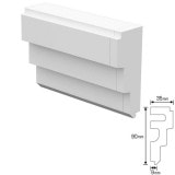 NEX031D｜内装・外装用不燃モールディング　エンド右　NEXモール　90×35×120mm|モールディング|NEXモール（内装用・外装用不燃材モールディング）