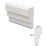 NEX031D｜内装・外装用不燃モールディング　エンド右　NEXモール　90×35×120mm|モールディング|NEXモール（内装用・外装用不燃材モールディング）