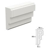 NEX031E｜内装・外装用不燃モールディング　エンド左　NEXモール　90×35×120mm|モールディング|NEXモール（内装用・外装用不燃材モールディング）