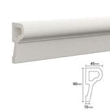 NEX032A｜内装・外装用不燃モールディング　直材　NEXモール　90×45×3000mm|モールディング|NEXモール（内装用・外装用不燃材モールディング）