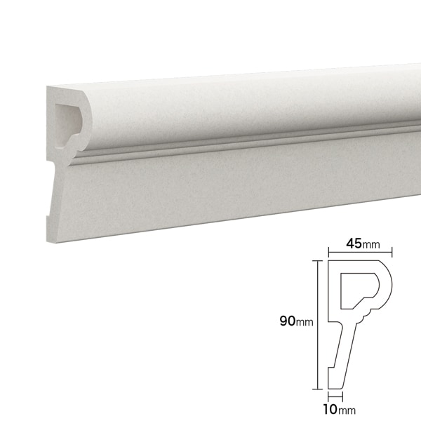 NEX032A｜内装・外装用不燃モールディング 直材 NEXモール 90×45