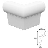 NEX032B｜内装・外装用不燃モールディング　出隅材　NEXモール　90×75×75mm|モールディング|NEXモール（内装用・外装用不燃材モールディング）