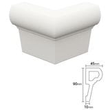 NEX032B｜内装・外装用不燃モールディング　出隅材　NEXモール　90×75×75mm|モールディング|NEXモール（内装用・外装用不燃材モールディング）