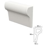 NEX032D｜内装・外装用不燃モールディング　エンド右　NEXモール　90×45×120mm|モールディング|NEXモール（内装用・外装用不燃材モールディング）