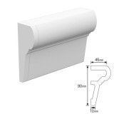 NEX032E｜内装・外装用不燃モールディング　エンド左　NEXモール　90×45×120mm|モールディング|NEXモール（内装用・外装用不燃材モールディング）