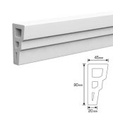 NEX033A｜内装・外装用不燃モールディング　直材　NEXモール　90×45×3000mm|モールディング|NEXモール（内装用・外装用不燃材モールディング）