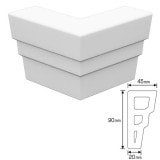 NEX033B｜内装・外装用不燃モールディング　出隅材　NEXモール　90×75×75mm|モールディング|NEXモール（内装用・外装用不燃材モールディング）