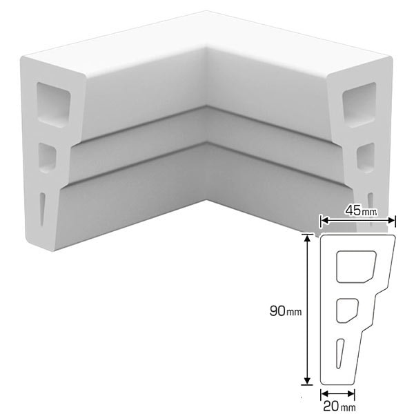 NEX033C｜内装・外装用不燃モールディング 入隅材 NEXモール 90×120