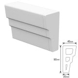 NEX033D｜内装・外装用不燃モールディング　エンド右　NEXモール　90×45×120mm|モールディング|NEXモール（内装用・外装用不燃材モールディング）