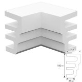 NEX050C｜内装・外装用不燃モールディング　入隅材　NEXモール　100×120×120mm|モールディング|NEXモール（内装用・外装用不燃材モールディング）