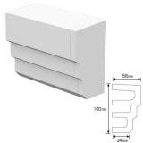 NEX050D｜内装・外装用不燃モールディング　エンド右　NEXモール　100×58×120mm|モールディング|NEXモール（内装用・外装用不燃材モールディング）