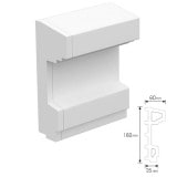 NEX060E｜内装・外装用不燃モールディング　エンド左　NEXモール　160×60×120mm|モールディング|NEXモール（内装用・外装用不燃材モールディング）