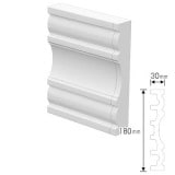 NEX070D｜内装・外装用不燃モールディング　エンド右　NEXモール　180×30×120mm|モールディング|NEXモール（内装用・外装用不燃材モールディング）