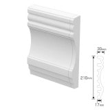 NEX080D｜内装・外装用不燃モールディング　エンド右　NEXモール　210×30×120mm|モールディング|NEXモール（内装用・外装用不燃材モールディング）