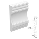 NEX080E｜内装・外装用不燃モールディング　エンド左　NEXモール　210×30×120mm|モールディング|NEXモール（内装用・外装用不燃材モールディング）