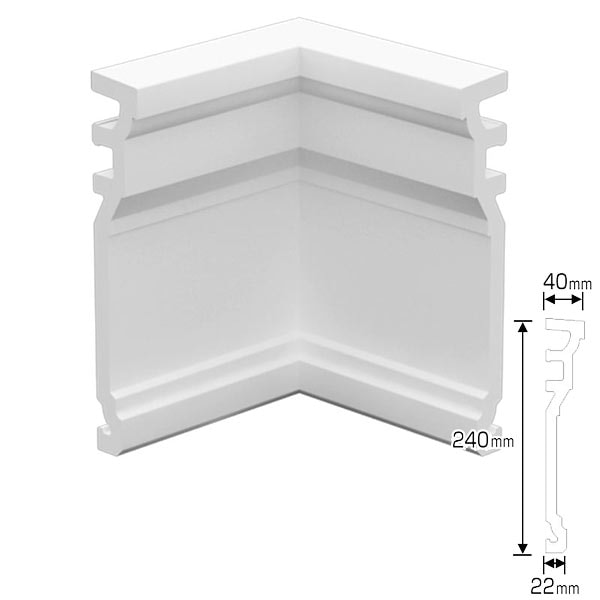 NEX090C｜内装・外装用不燃モールディング 入隅材 NEXモール 240×150
