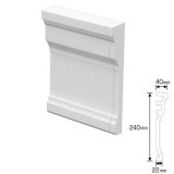 NEX090D｜内装・外装用不燃モールディング　エンド右　NEXモール　240×40×120mm|モールディング|NEXモール（内装用・外装用不燃材モールディング）