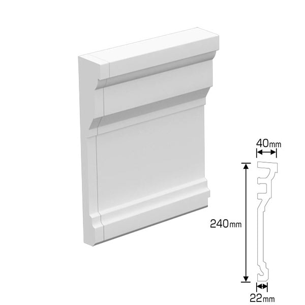 NEX090E｜内装・外装用不燃モールディング エンド左 NEXモール 240×40