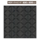 NDC009M6D｜MDF製パネル壁面装飾用　シートラッピング（木目ダークブラック）　デコメント　600×600mm　※受注生産品|MDF製＋ラッピング|デコメント