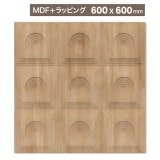 NDC010M6B｜MDF製パネル壁面装飾用　シートラッピング（木目バーリントン）　デコメント　600×600mm　※受注生産品|MDF製＋ラッピング|デコメント