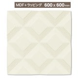NDC013M6I｜MDF製パネル壁面装飾用　シートラッピング（無地アイボリー）　デコメント　600×600mm　※在庫限り|MDF製＋ラッピング|デコメント