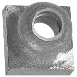 10%割引アウトレット　NPF404T｜鉄製ピューラー　手すり子柱14mm用取付金具　黒色塗装　32×32×25mm　※在庫限り|アウトレット階段・手すり|アウトレット！内装・外装装飾材