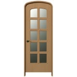 NDR0612CH｜ハーフオーバルドア　チェリー色塗装　外寸2100×800mm　枠：見込130/見付30mm（2×4工法向き)　※受注生産品|NDR06シリーズ|ハーフオーバルドア