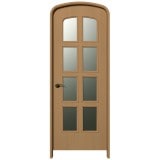 NDR0516CH｜ハーフオーバルドア　チェリー色塗装　外寸2094×788mm　枠：見込160/見付24mm（木造軸組工法向き）※受注生産品|NDR05シリーズ|ハーフオーバルドア