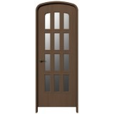 NDR0711DK｜ハーフオーバルドア　ダークオーク色塗装　外寸2100×800mm　枠：見込90/見付30mm（軽量鉄骨工法向き）　※受注生産品|NDR07シリーズ|ハーフオーバルドア