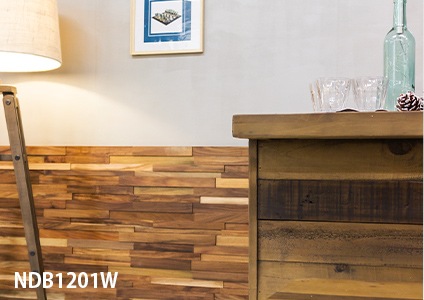 NDB1203W4｜ウッドパネル壁用 3Dウッドボード ウォールナット色 200