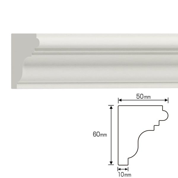 NEX5185A｜内装・外装用不燃モールディング 直材 NEXモール 60×50