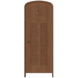 NDR1513WA｜ハーフオーバルドア　ウォールナット色塗装　外寸2100×800mm　枠：見込160/見付30mm（木造軸組工法向き）　※受注生産品　※受注後送料別途見積