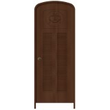NDR1513DK｜ハーフオーバルドア　ダークオーク色塗装　外寸2100×800mm　枠：見込160/見付30mm（木造軸組工法向き）　※受注生産品　※受注後送料別途見積