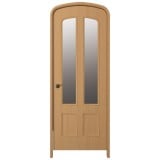 NDR1413CH｜ハーフオーバルドア　チェリー色塗装　外寸2100×800mm　枠：見込160/見付30mm（木造軸組工法向き）　※受注生産品　※受注後送料別途見積|NDR14シリーズ|ハーフオーバ