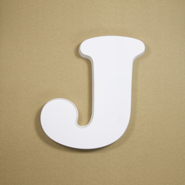 NFRC0J-BIG｜アルファベットオブジェ FRP製 J 壁掛け用フック穴